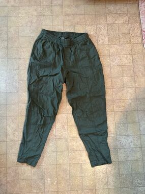 Women’s Olive Green Casual Drawstring Pants